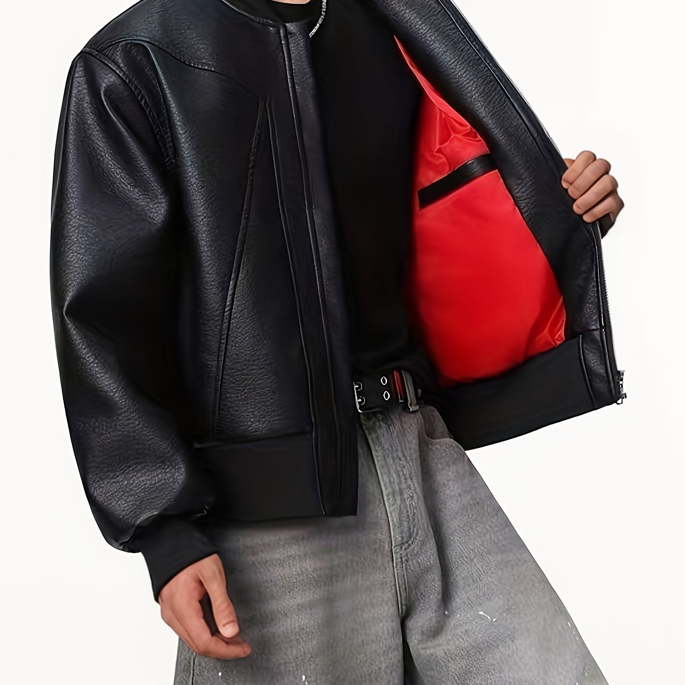 High-End Street Sport Casual Leather PU Jacket