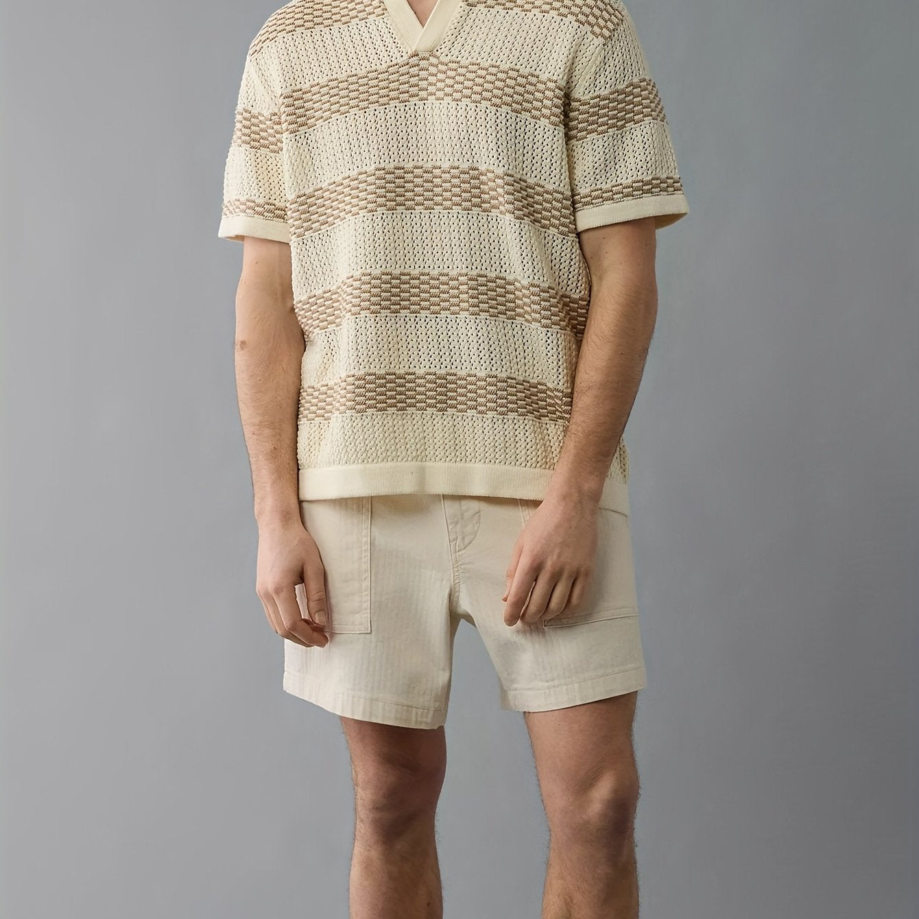 Men's Striped Collar Knit Sweater