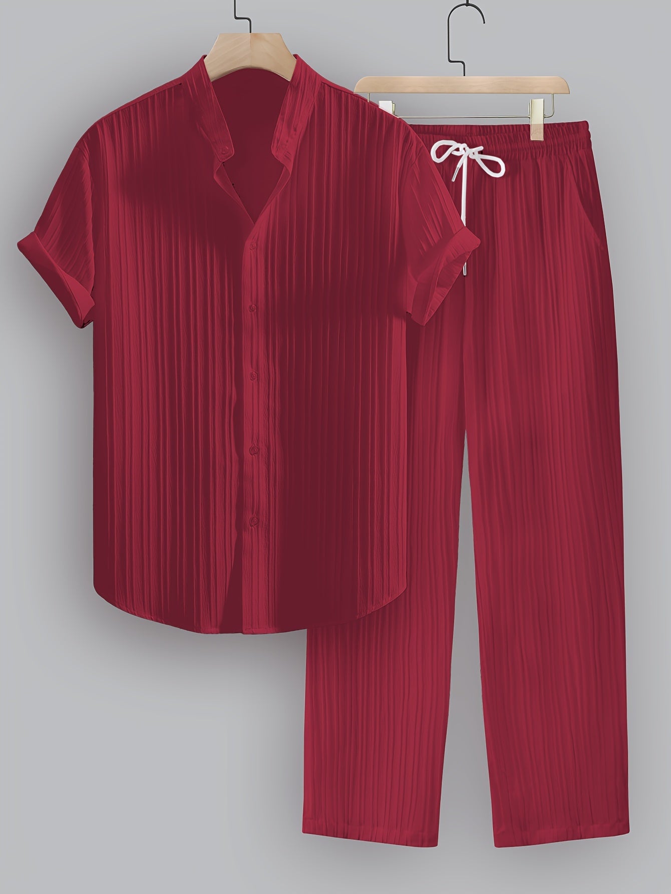 Men's Summer Solid Color 2pcs Set