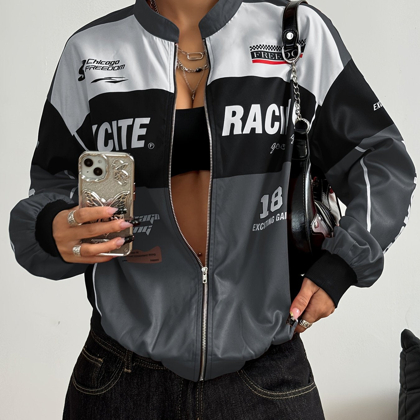 Women'S Vintage-Inspired Bomber Jacket