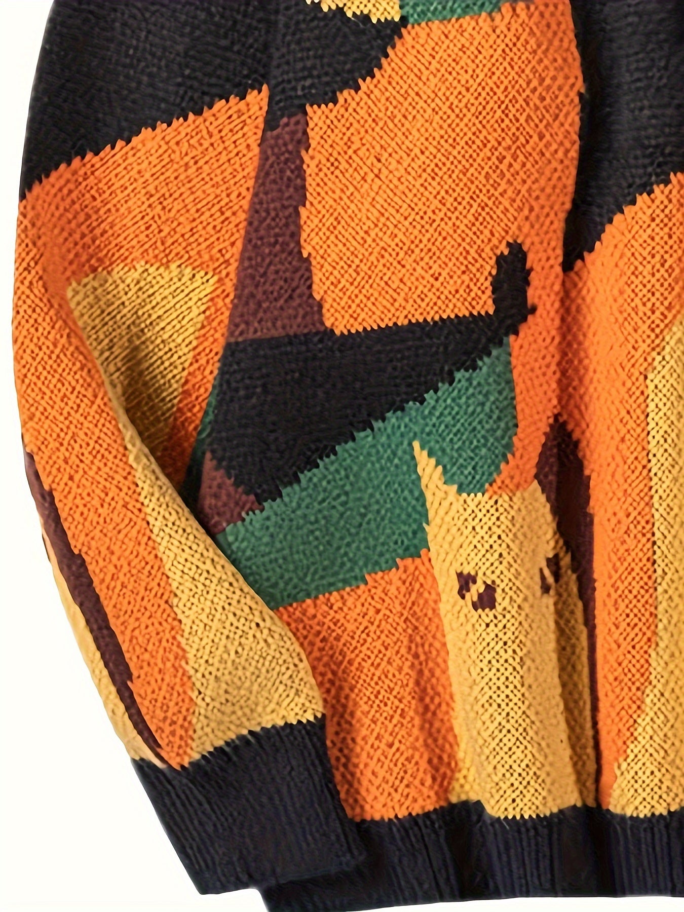 Casual Cat Pattern Knitted Crew Neck Sweater