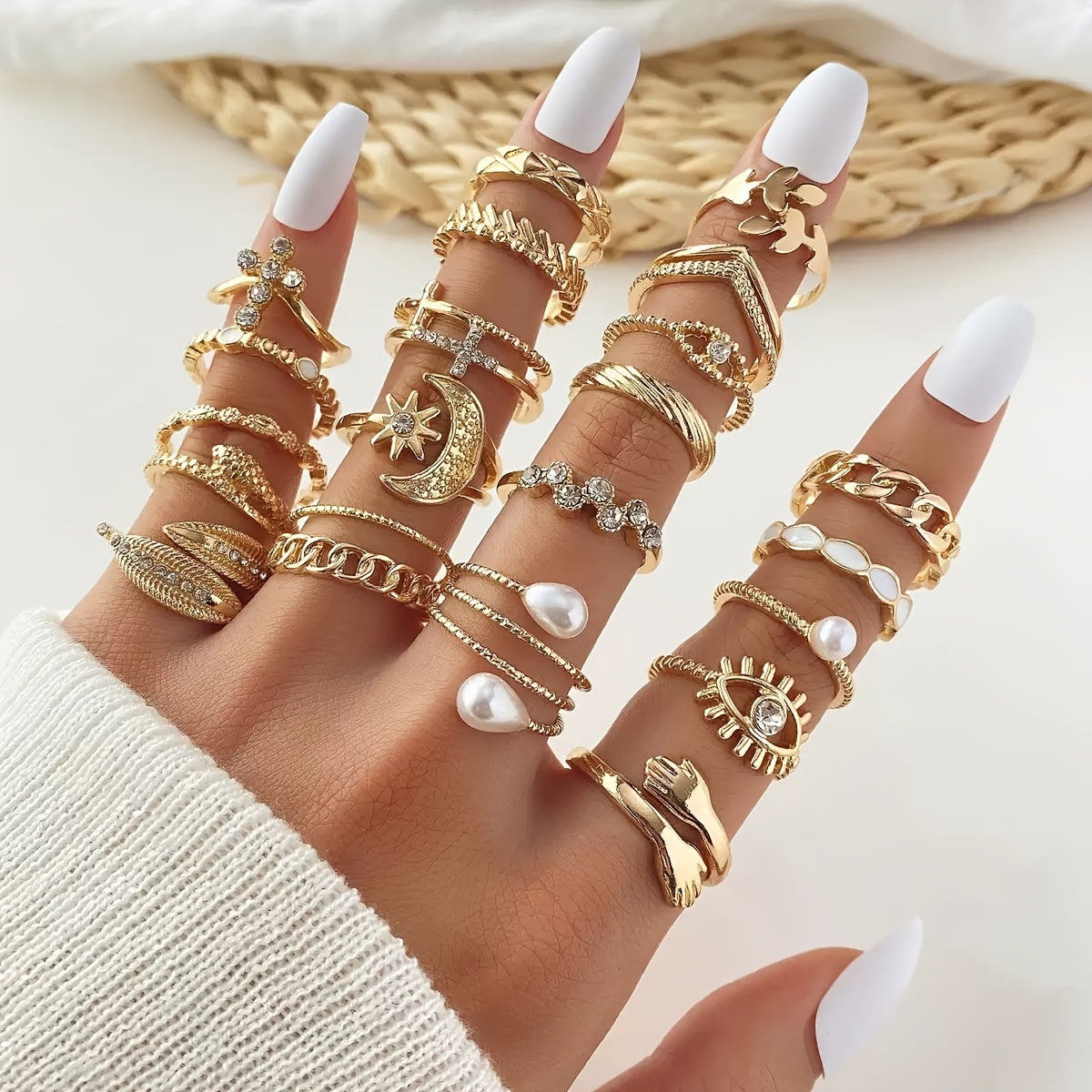 23pcs retro ring set
