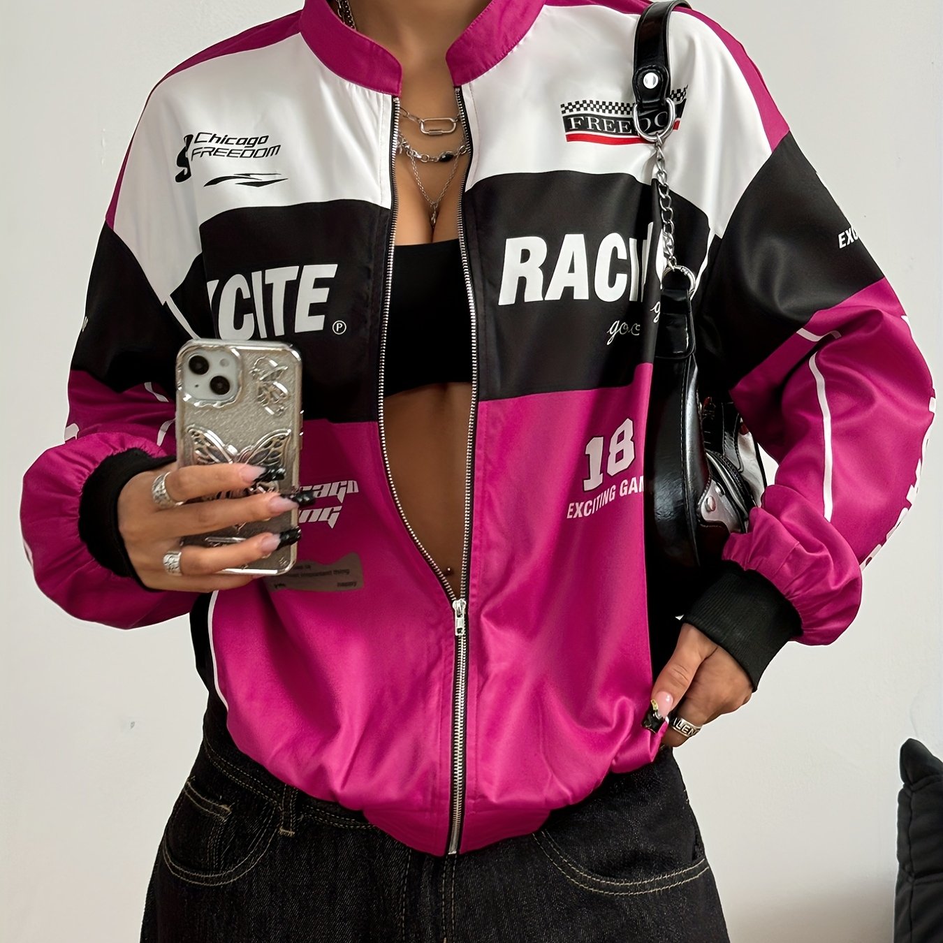 Women'S Vintage-Inspired Bomber Jacket