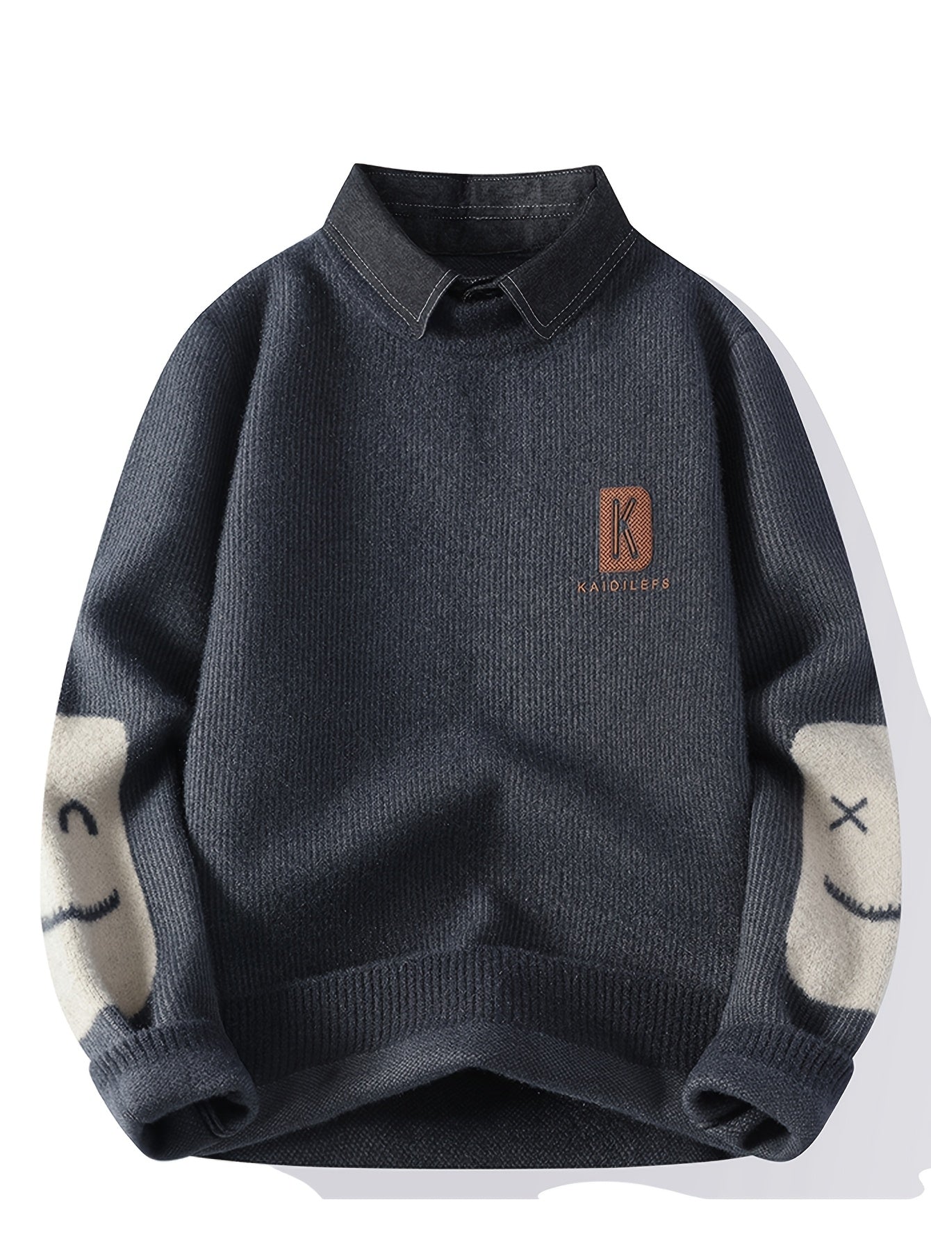 Knit Sweater with Faux Two-Piece Design