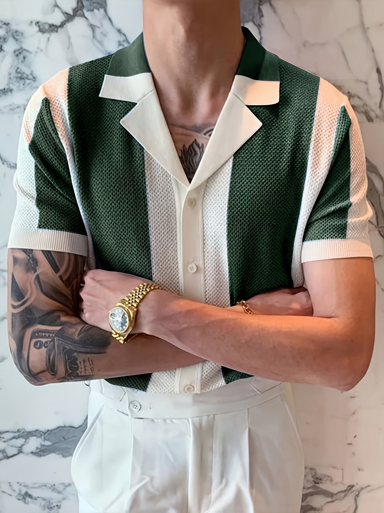 Men'S Casual Color Block Shirt