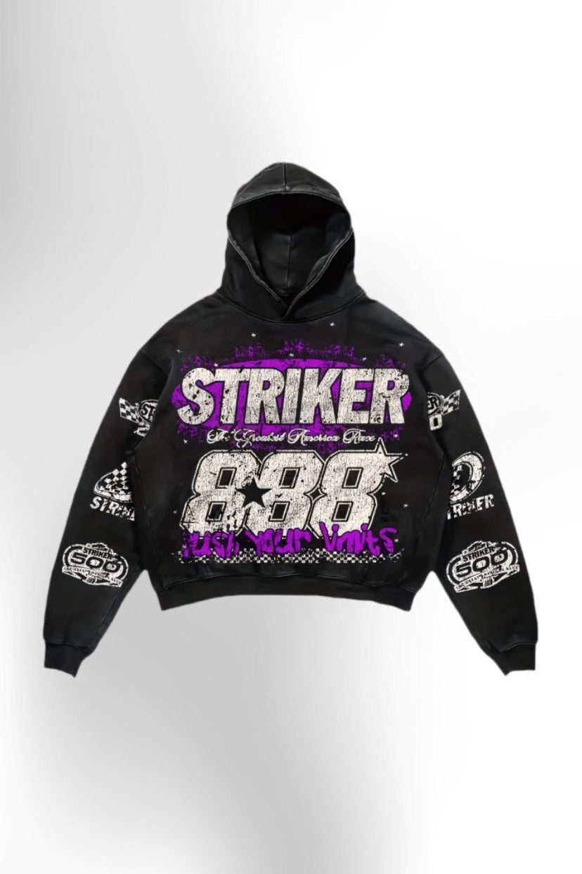 Y2K-Inspired "STRIKER'' Printed Hoodie