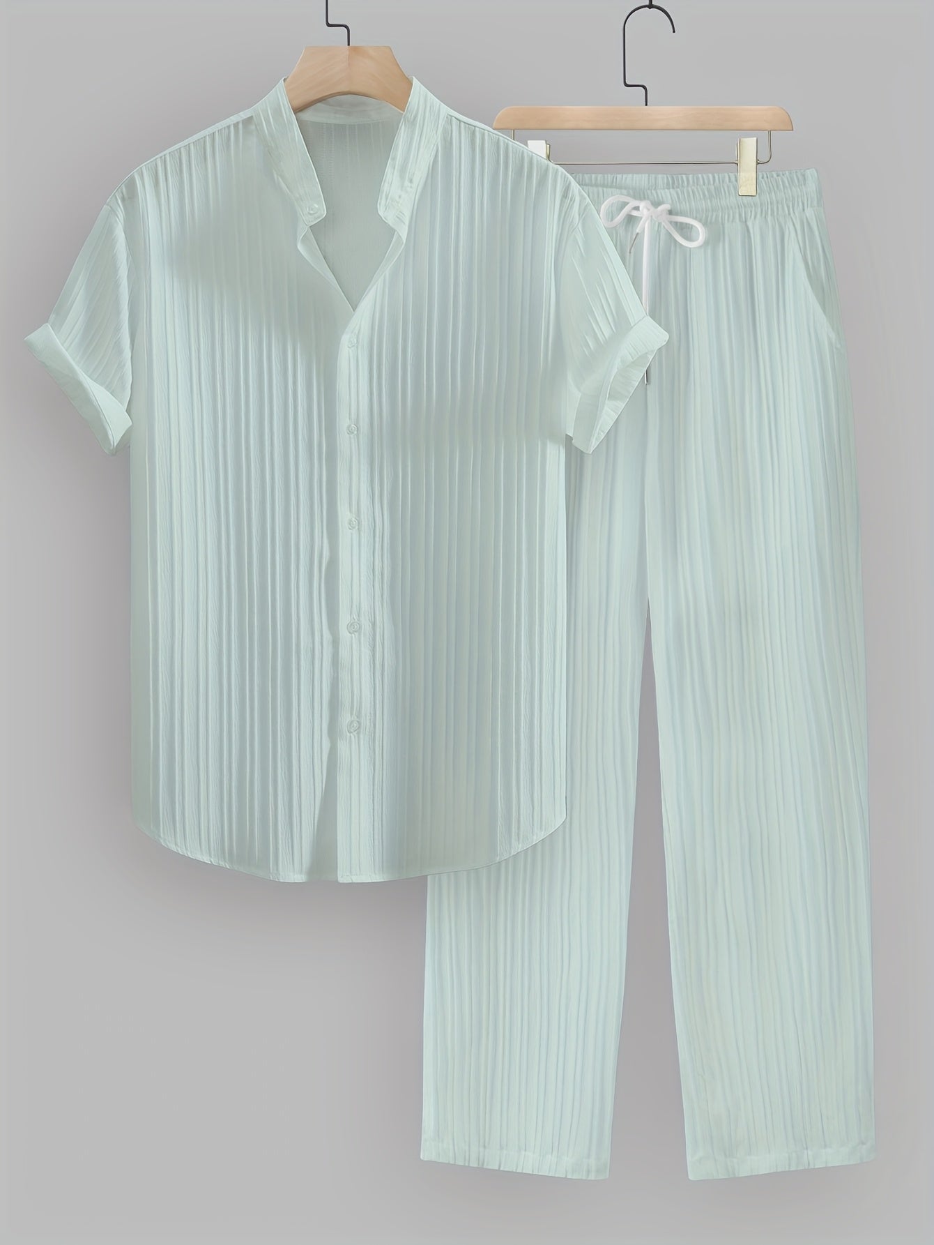 Men's Summer Solid Color 2pcs Set