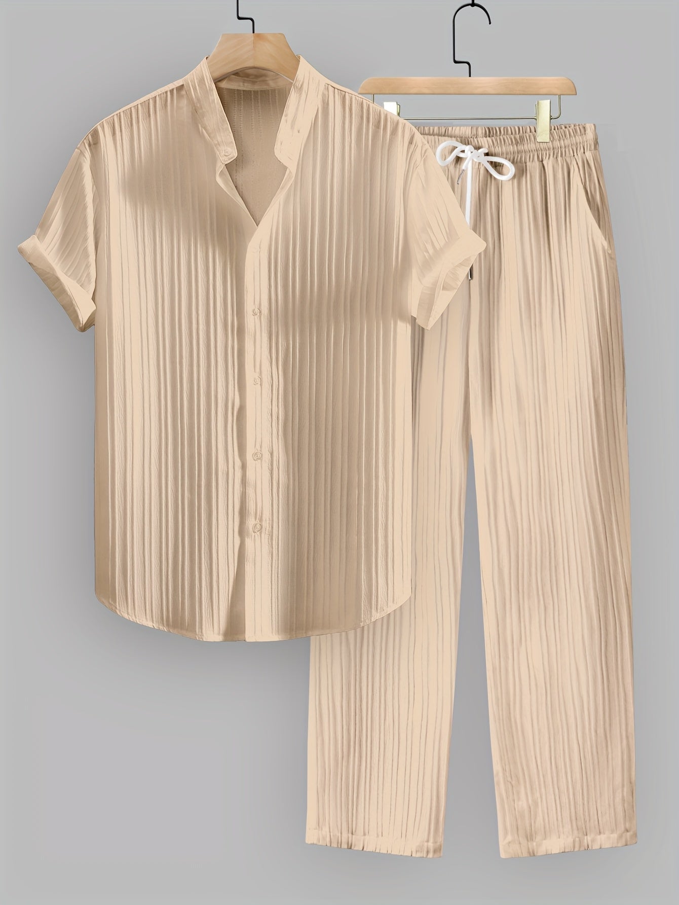 Men's Summer Solid Color 2pcs Set