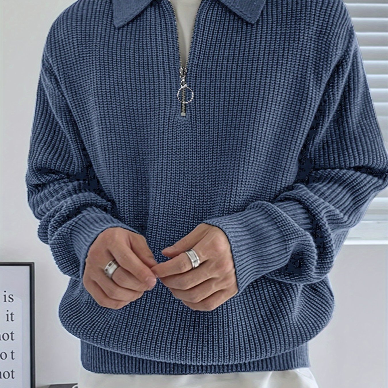 Men'S Casual Half-Zip Sweater