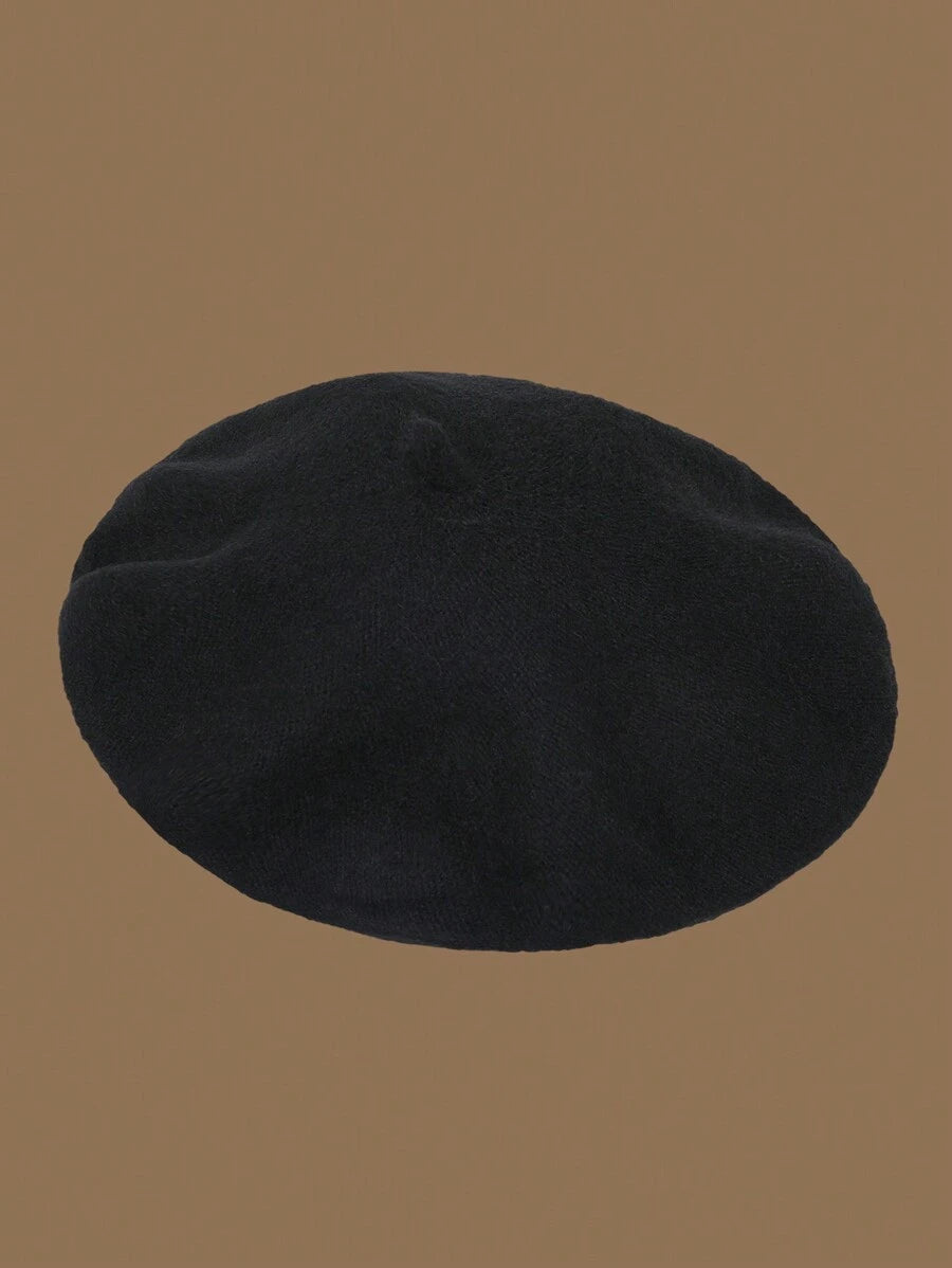 Men's Black Beret Hat