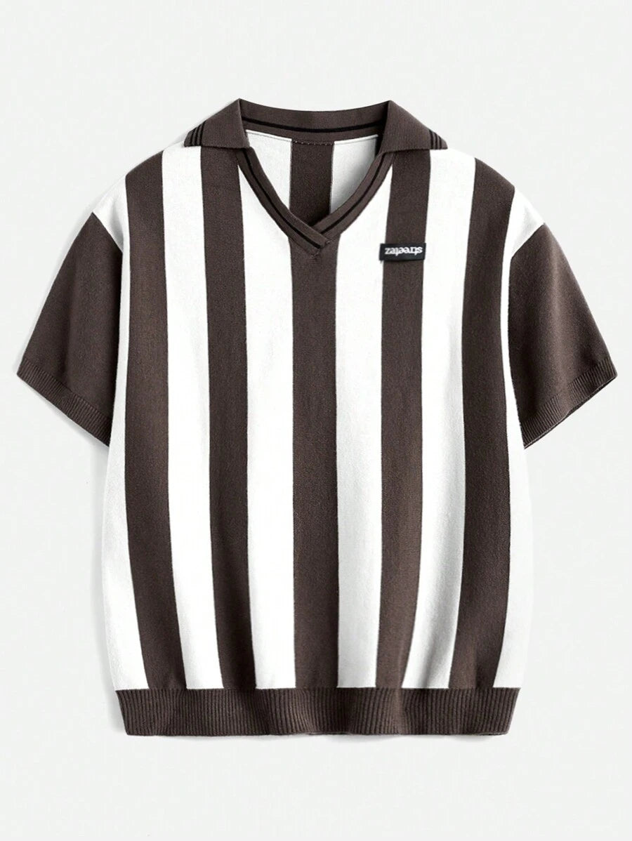 Men's Striped Short Sleeve Knit Shirt