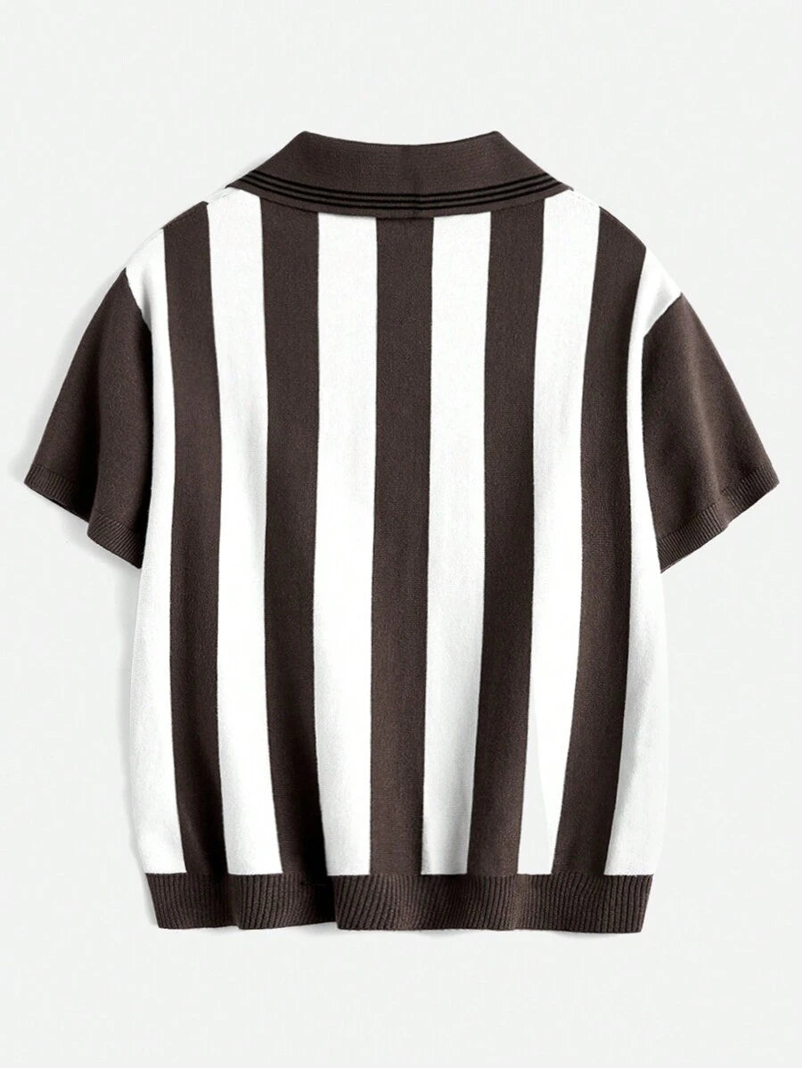 Men's Striped Short Sleeve Knit Shirt