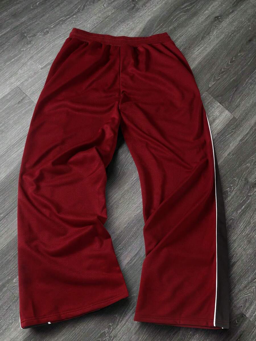 Men's Solid Color Patchwork Sweatpants
