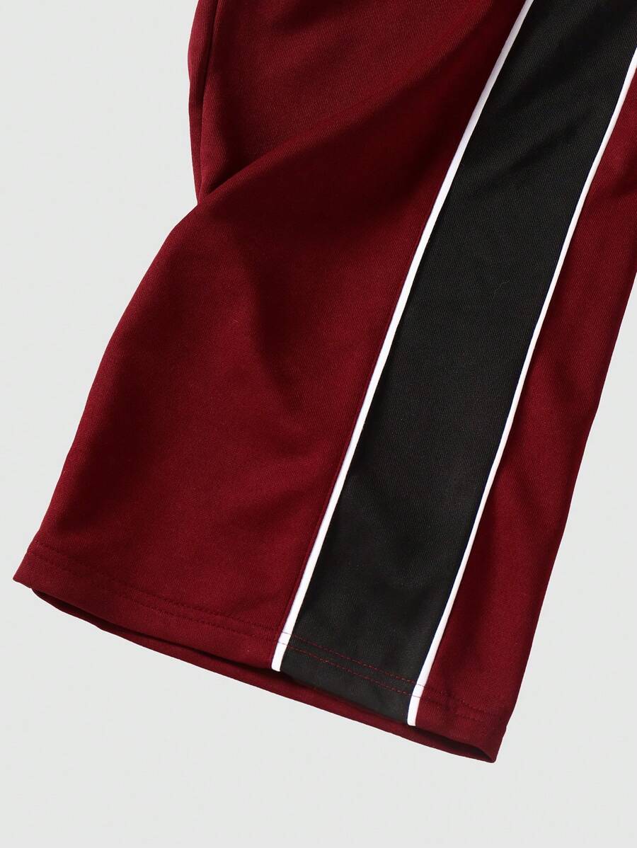 Men's Solid Color Patchwork Sweatpants