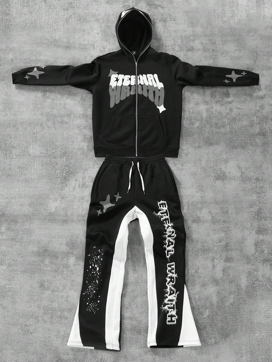 Men's Print Hoodie & Sweatpants 2 Pieces