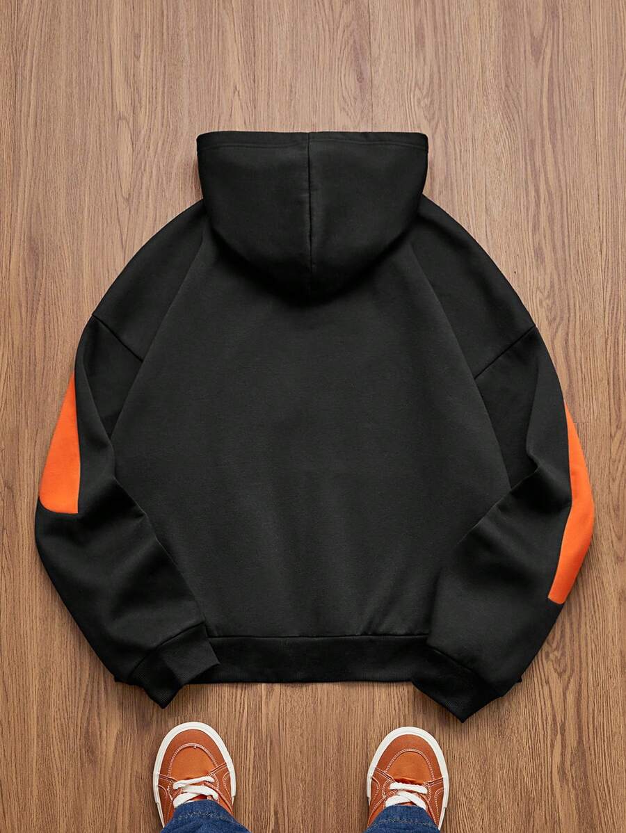 Knitted Everyday Casual Loose Patchwork Hoodie