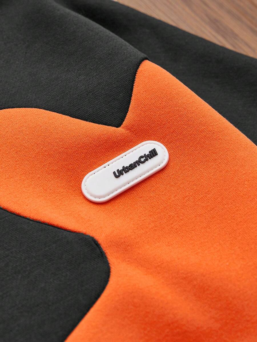 Knitted Everyday Casual Loose Patchwork Hoodie