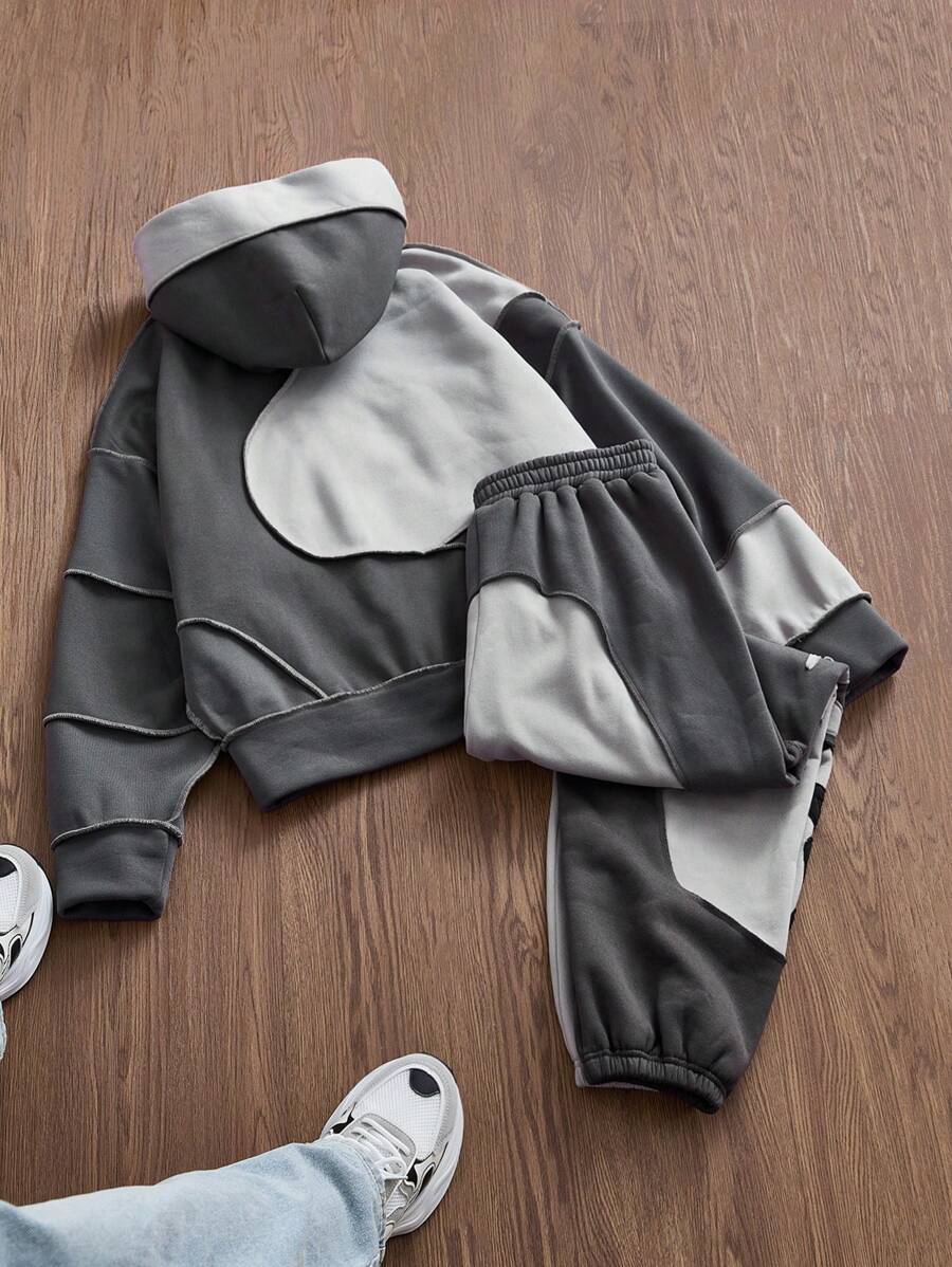 Men's Knitted Zipper Hoodie Sweatshirt With Jogger Pants Set