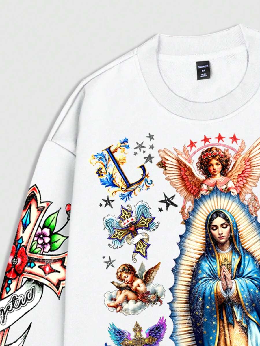 Men's Vintage Maria Graphic Print Pullover Sweatshirt