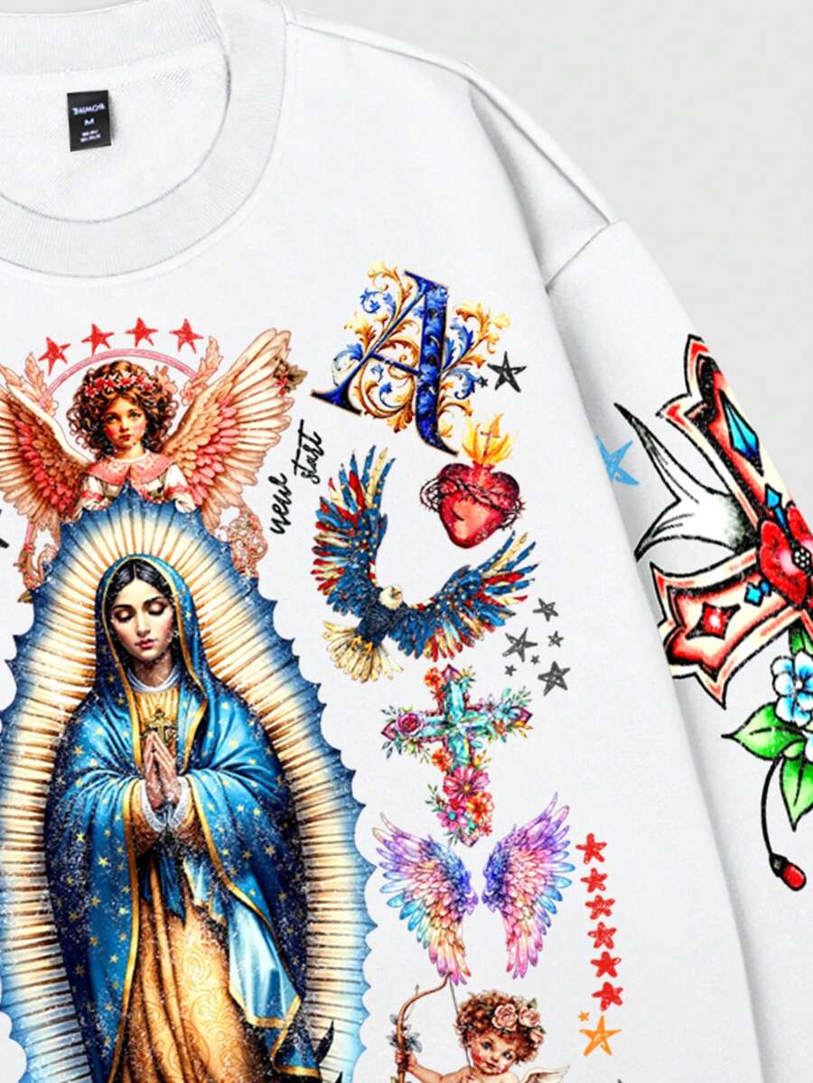 Men's Vintage Maria Graphic Print Pullover Sweatshirt