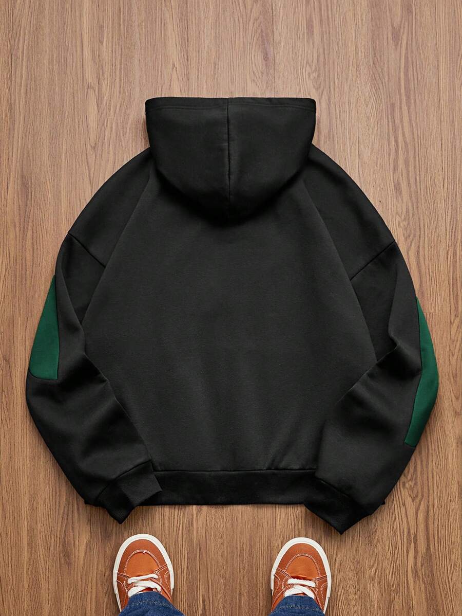 Knitted Everyday Casual Loose Patchwork Hoodie