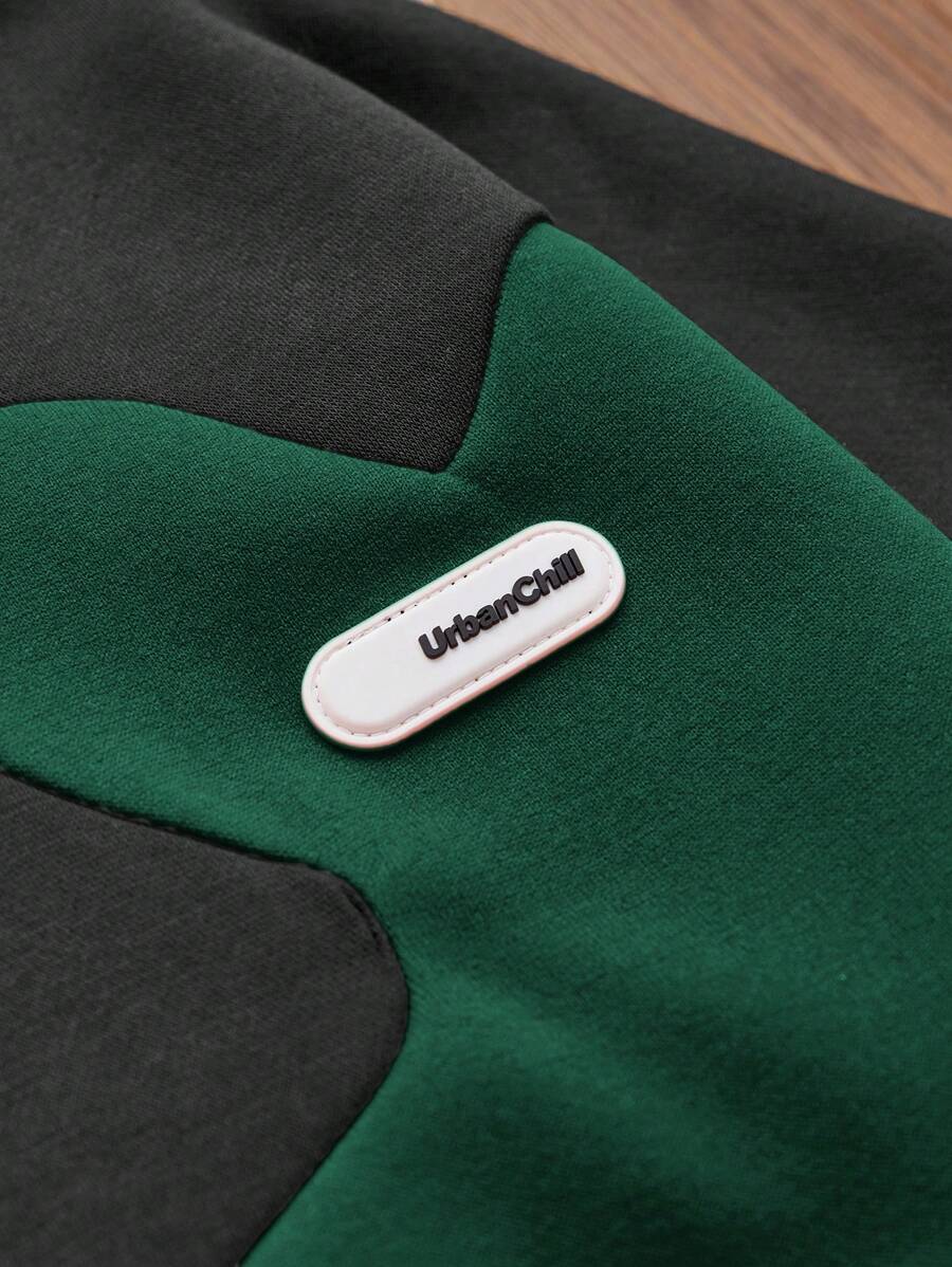 Knitted Everyday Casual Loose Patchwork Hoodie