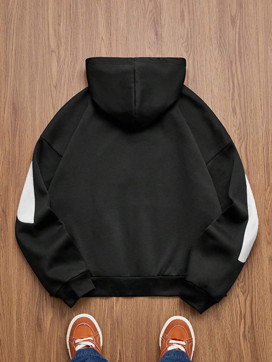 Knitted Everyday Casual Loose Patchwork Hoodie