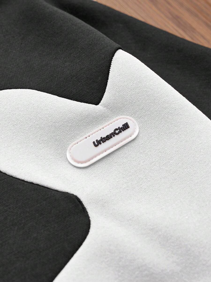 Knitted Everyday Casual Loose Patchwork Hoodie