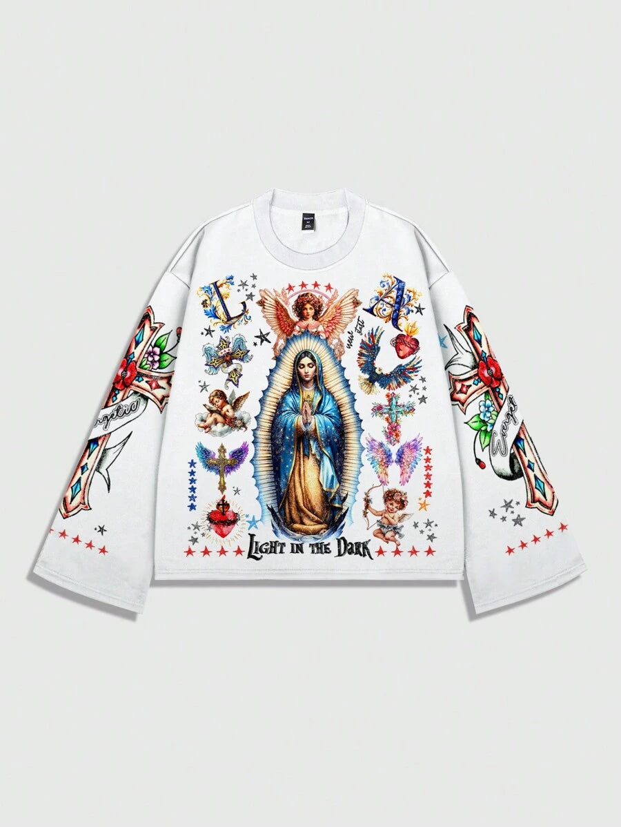 Men's Vintage Maria Graphic Print Pullover Sweatshirt