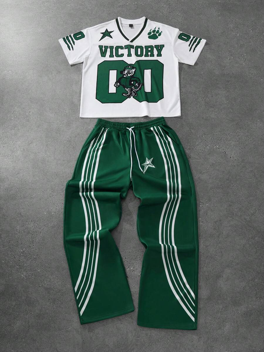 Men’s Short Sleeve T-Shirt And Pants 2pcs Set