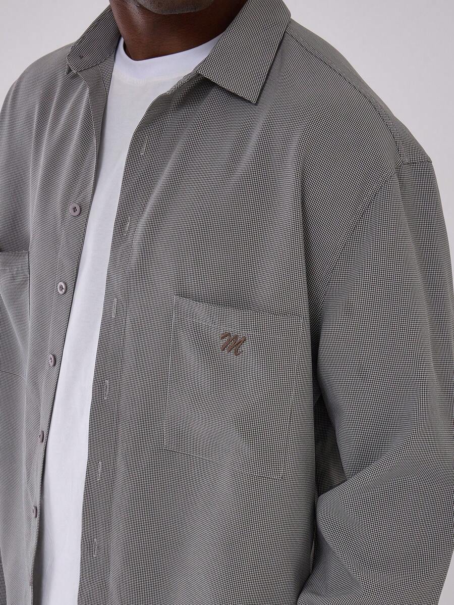 Checkered Pocket Button Up Shirt