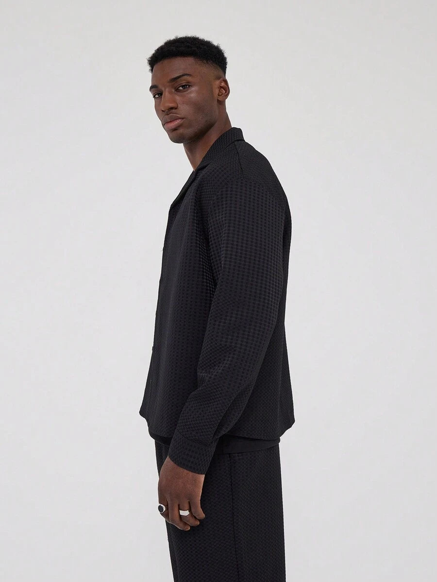 Woven Textured Button Up Shirt