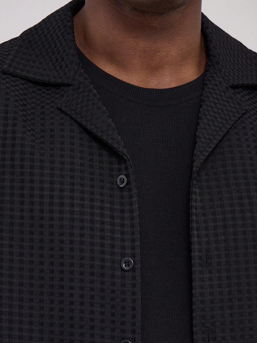 Woven Textured Button Up Shirt
