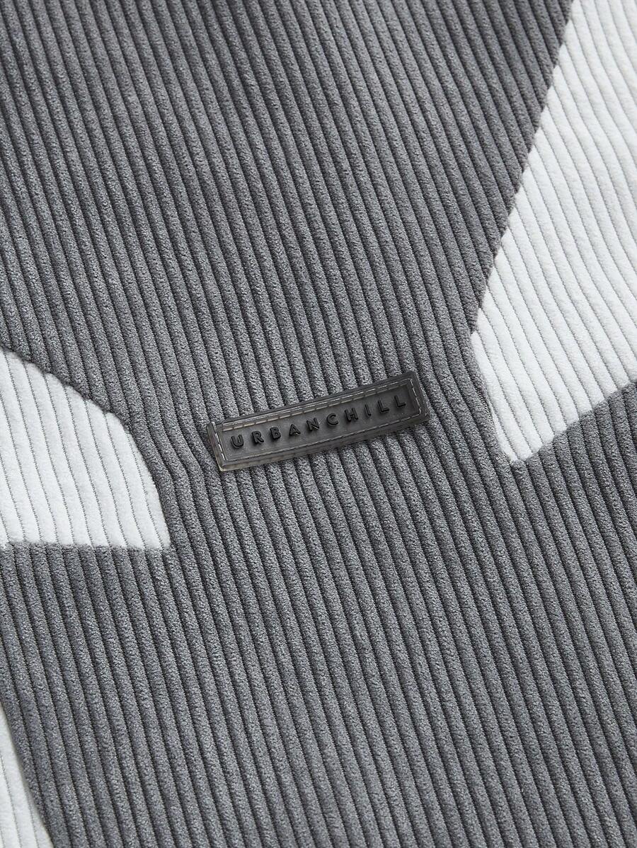 Patchwork Corduroy Long Sleeve Shirt