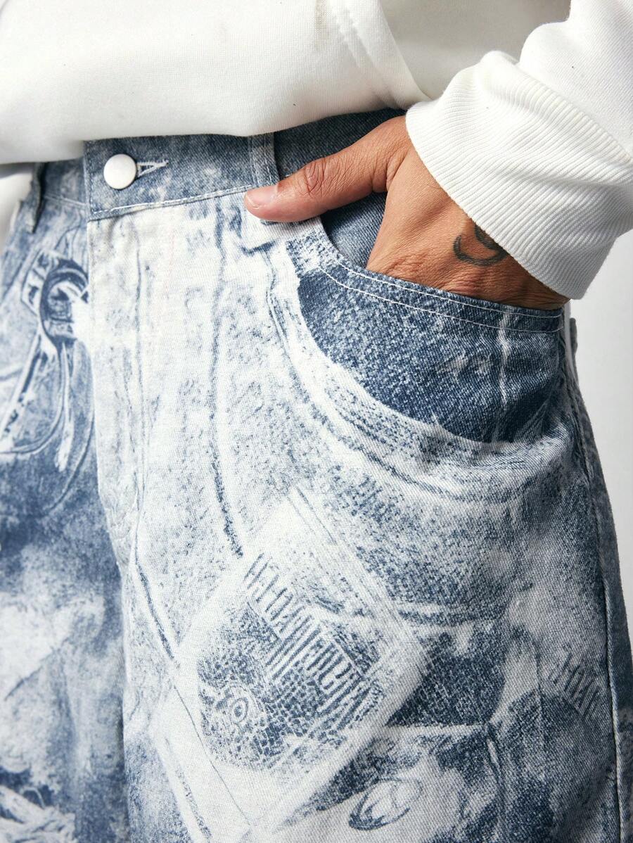Men's Loose Wide Leg Baggy Cargo Jeans