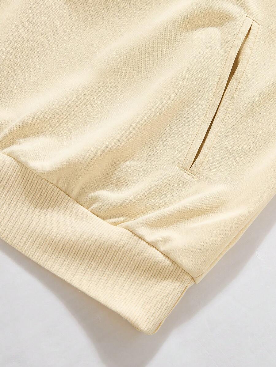 Men's Casual Colorblock Striped Polo Shirt And Pants 2pcs Set