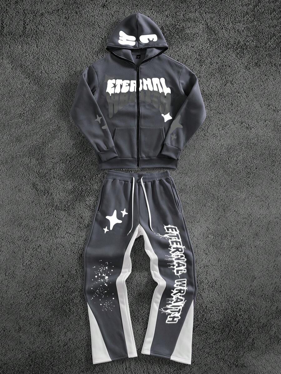 Men's Print Hoodie & Sweatpants 2 Pieces