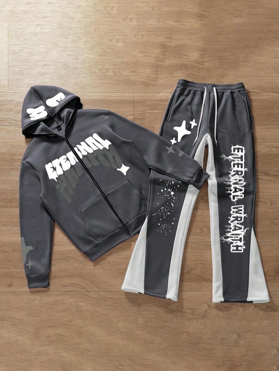 Men's Print Hoodie & Sweatpants 2 Pieces
