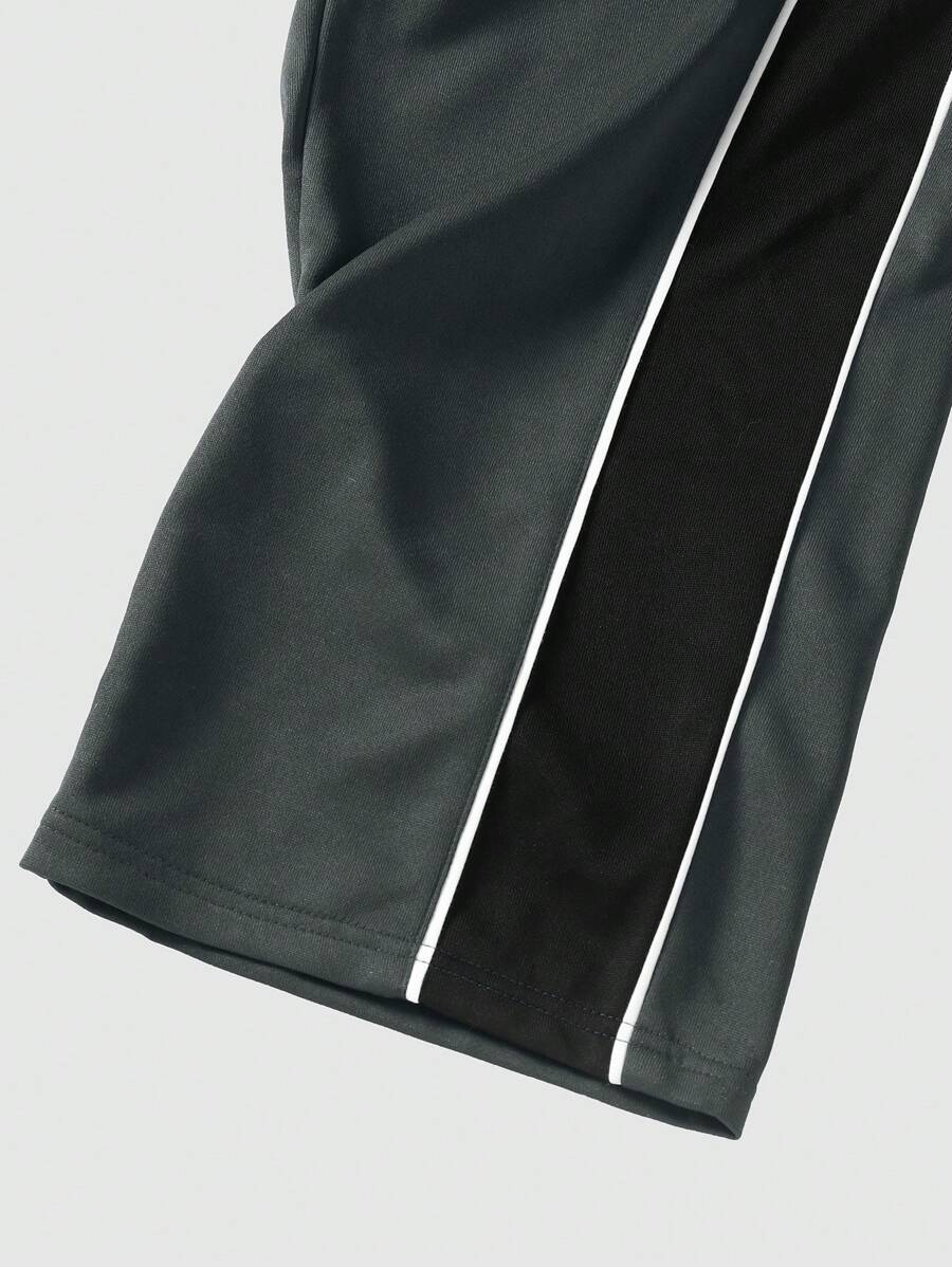 Men's Solid Color Patchwork Sweatpants