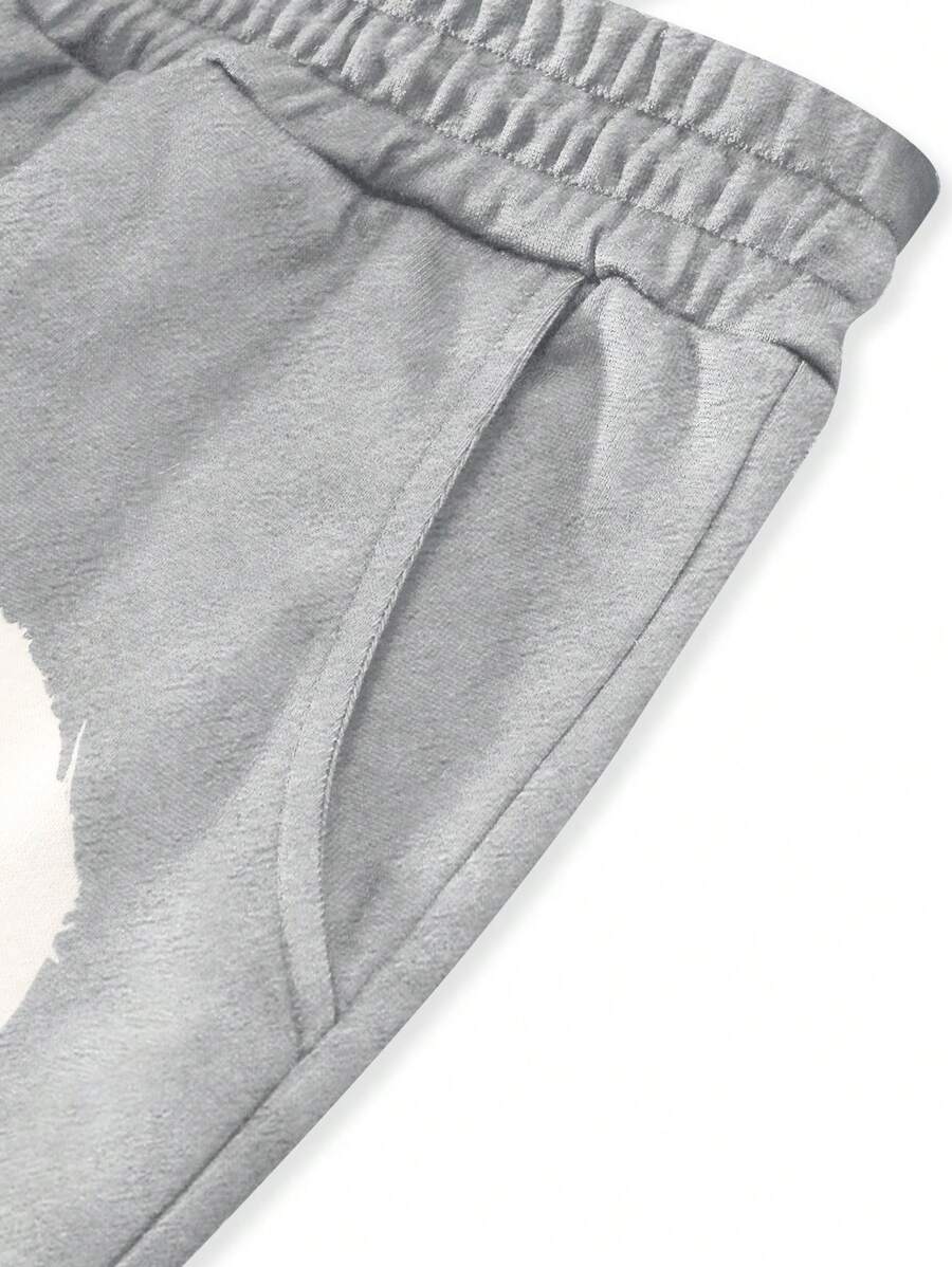 Men's Color Block Letter Graphic Drawstring Waist Sweatpants
