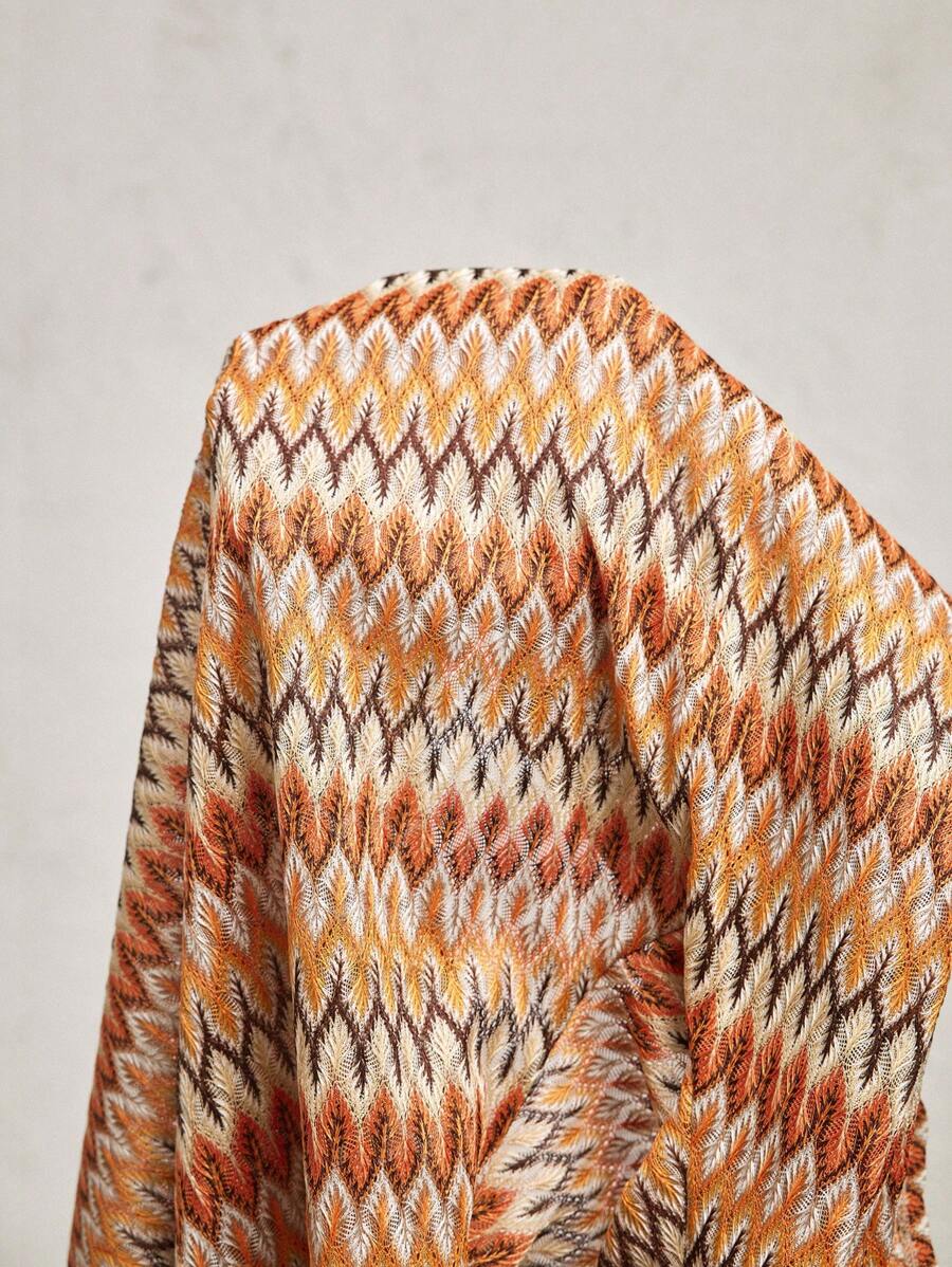 Business Casual Woven Floral Embroidered Drop Shoulder Shirt
