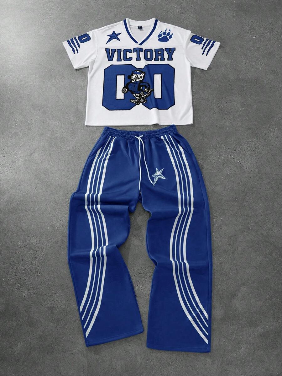 Men’s Short Sleeve T-Shirt And Pants 2pcs Set