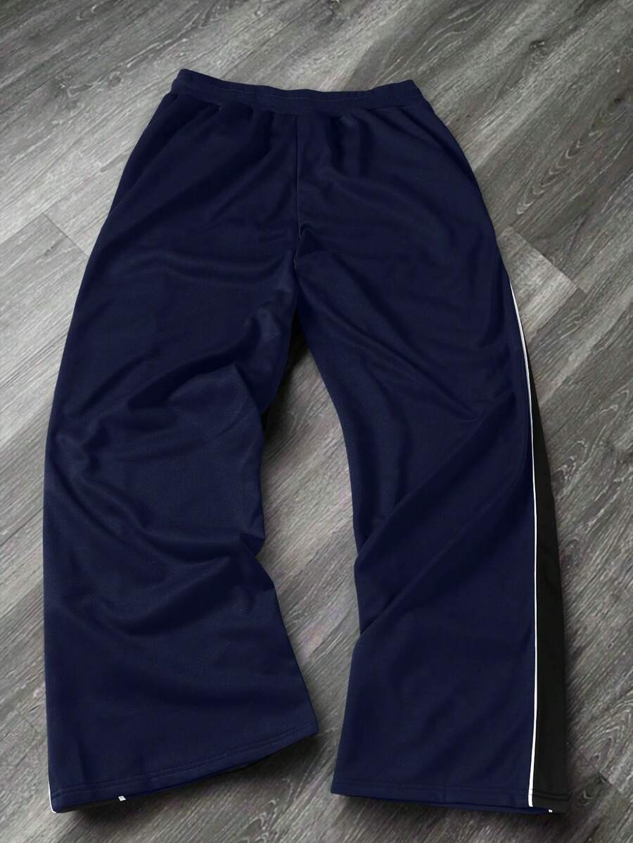 Men's Solid Color Patchwork Sweatpants