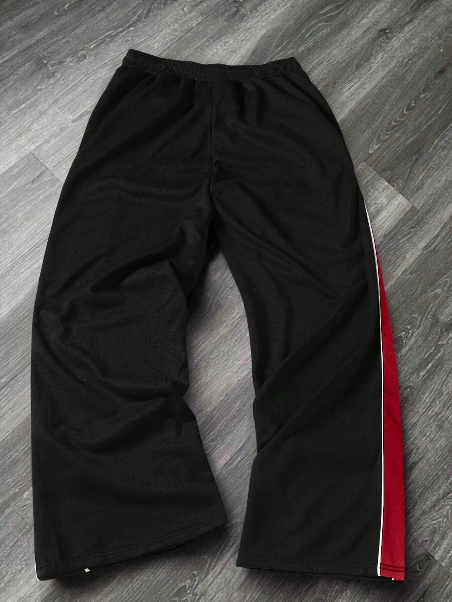 Men's Solid Color Patchwork Sweatpants