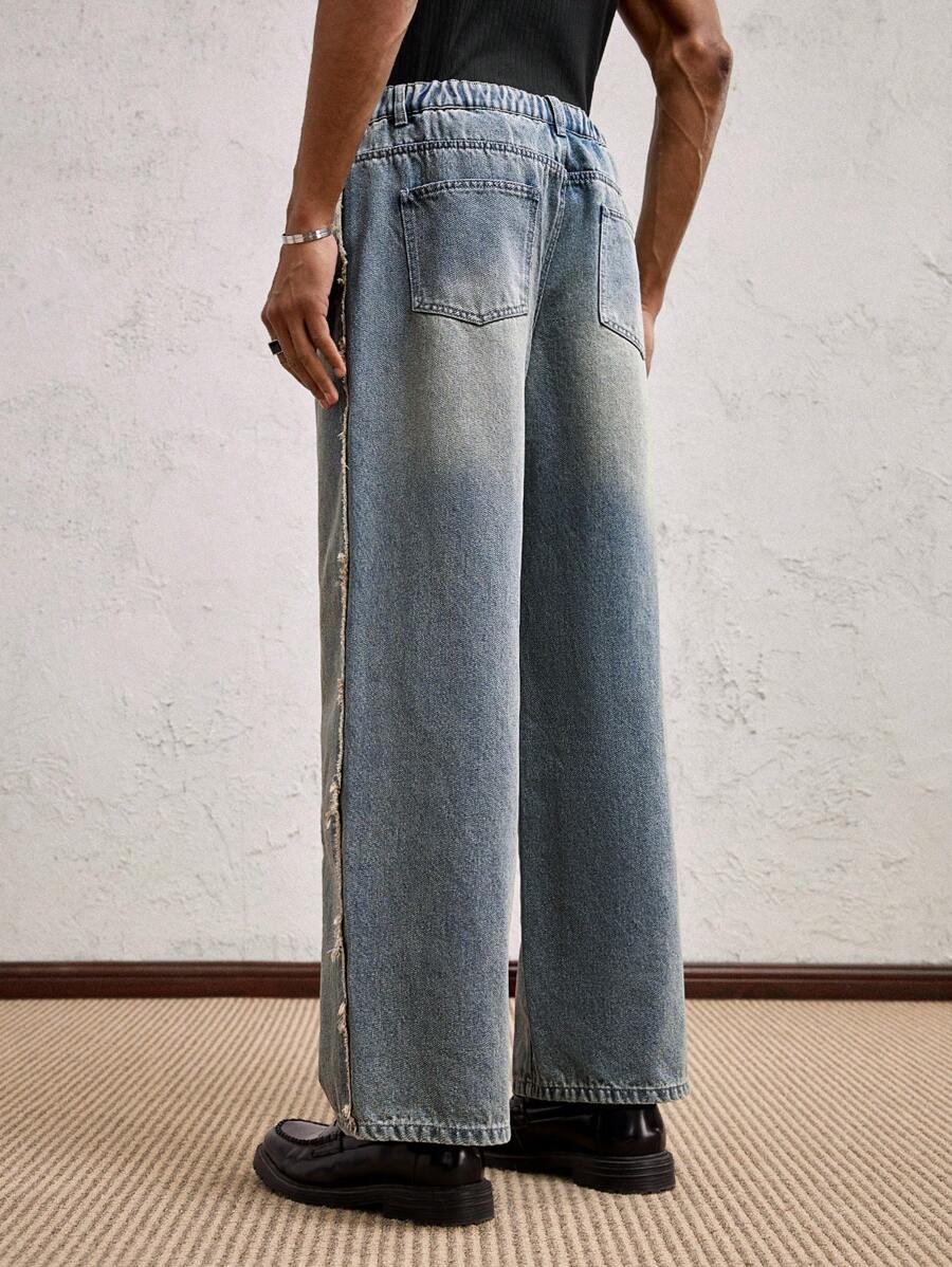 Men's Business Casual Straight Fit Mid-Rise Casual Jeans