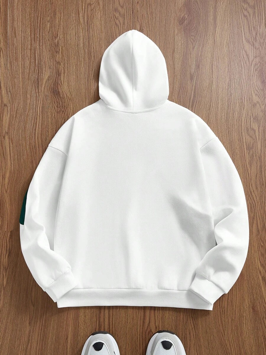 Knitted Everyday Casual Loose Patchwork Hoodie