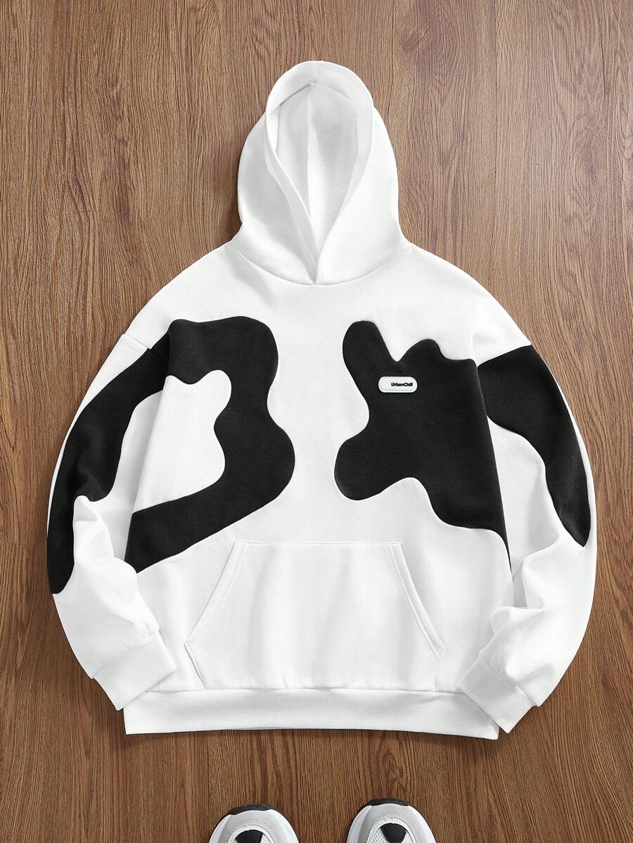 Knitted Everyday Casual Loose Patchwork Hoodie