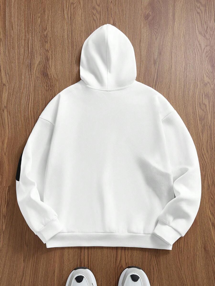 Knitted Everyday Casual Loose Patchwork Hoodie