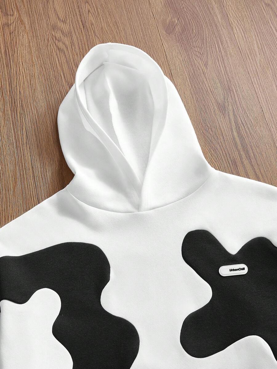 Knitted Everyday Casual Loose Patchwork Hoodie