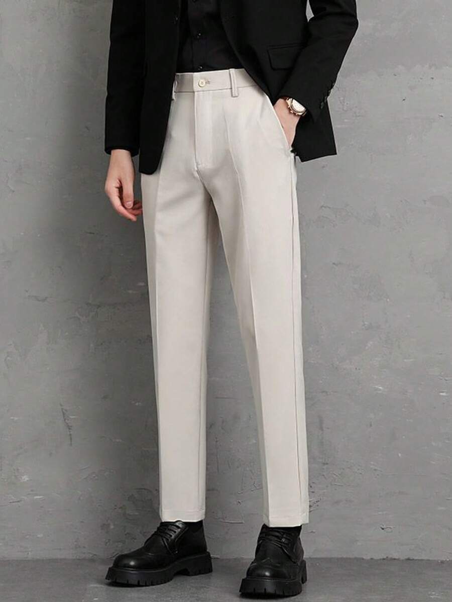 Men's Straight Leg Casual Formal Pants